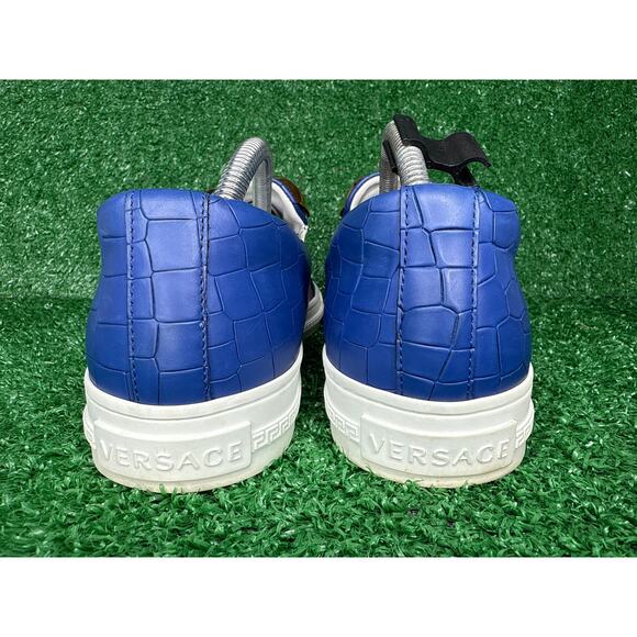 VERSACE Blue Croc Medusa Loafers Shoes Mens Size 41 - Picture 6 of 11